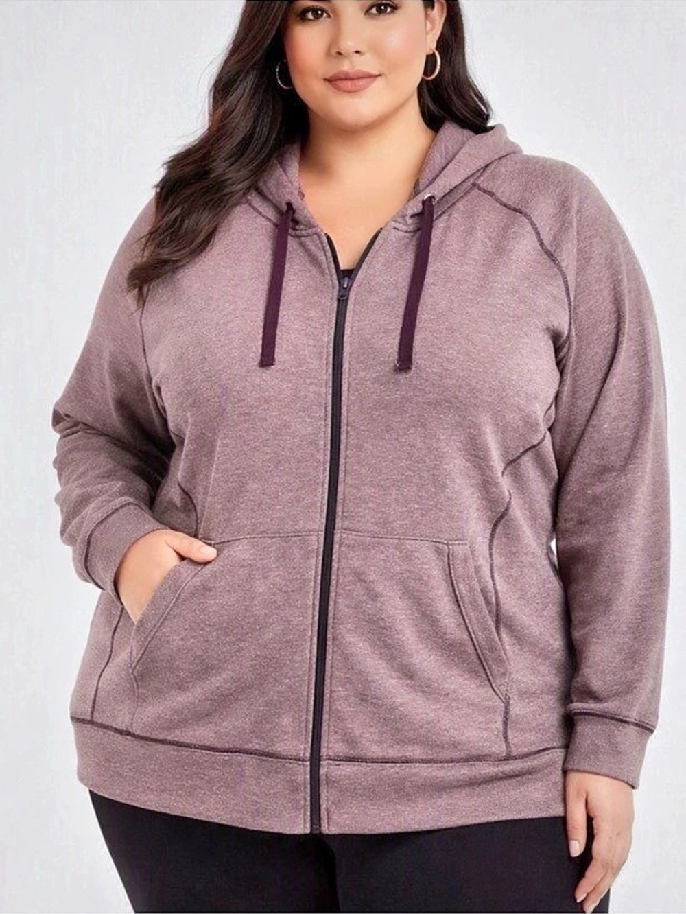 ActiveZone Zip Front Hoodie in Purple Like New